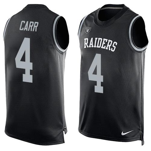 Nike Raiders #4 Derek Carr Black Team Color Men's Stitched NFL Limited Tank Top Jersey - Click Image to Close